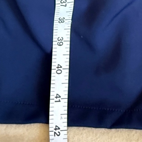 FEHAUTE Navy Blue Ruched Sheath Dress Cap Sleeve Business Casual Women US 12 - Picture 6 of 9